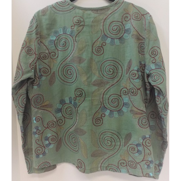 Designer Embroidered Lagenlook Linen Jacket. - Picture 2 of 3